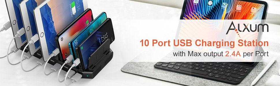 10 Ports iPad iPhone Charging Station 60W