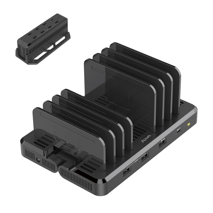 8-Port Transformable Wall Mount Charging Station with Quick Charge 3.0