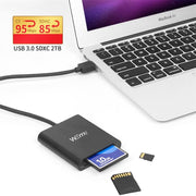 SD Card Reader USB 3.0 CF/SD/TF with Type-C Adapter (BLACK)